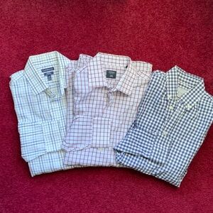 Lot of 3 Men’s Plaid Shirts - Croft & Barrow, Arrow & JCP - White, Red, Blue